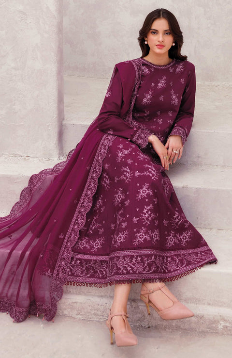 Farasha - Bahar Collection'25 By Farasha Embroidered Lawn Suit Unstitched 3 Piece - Summer Collection - aubranz.com