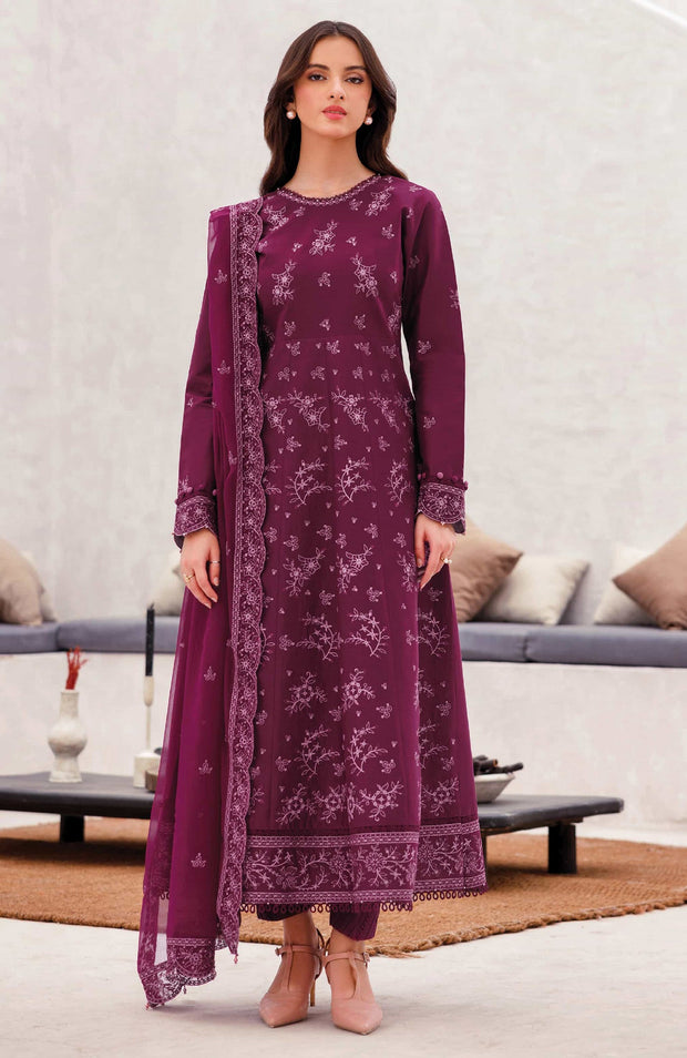 Farasha - Bahar Collection'25 By Farasha Embroidered Lawn Suit Unstitched 3 Piece - Summer Collection - aubranz.com