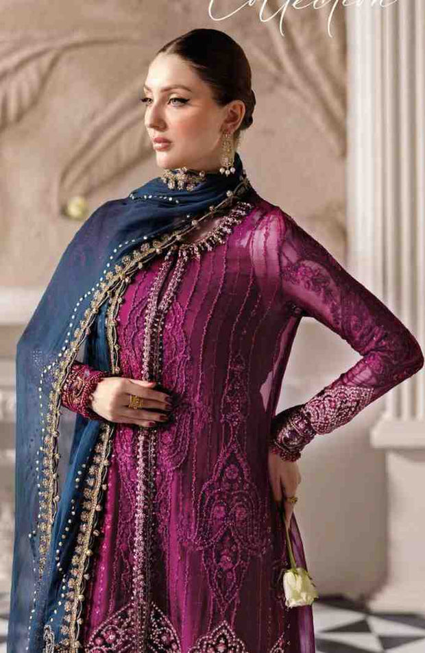 Mariab - MARIA B CHIFFON'25 EMBROIDERED SUITS UNSTITCHED 3 PIECE - FORMAL COLLECTION - aubranz.com