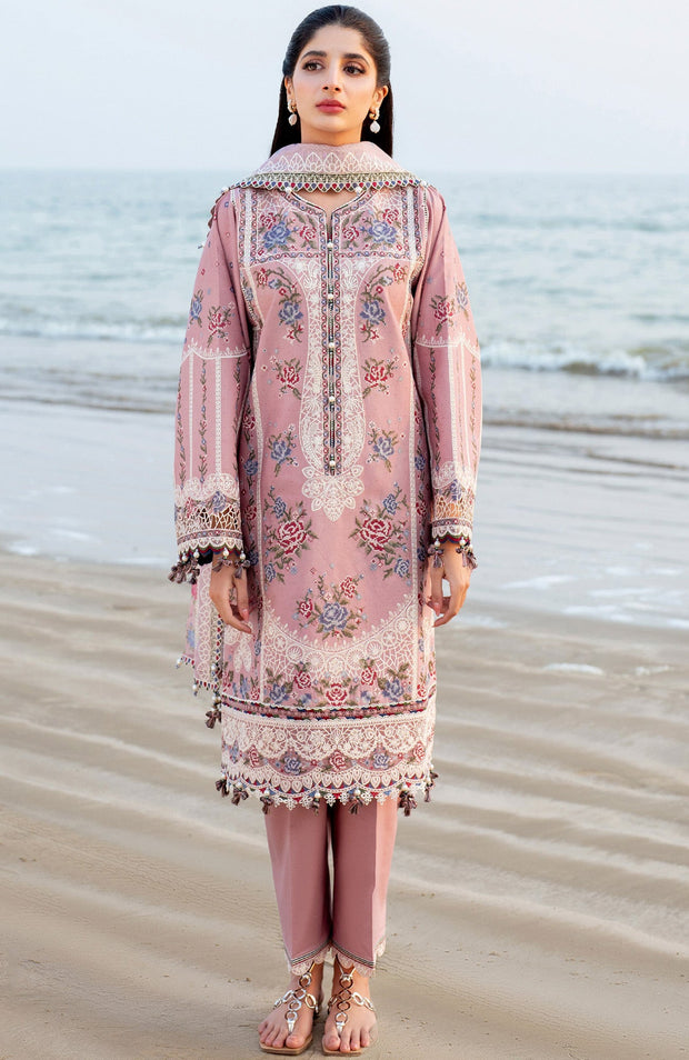 Jazmin - Shahkaar Luxury Eid Lawn'25 By Jazmin Embroidered Suits Unstitched 3 Piece - Summer Collection - aubranz.com