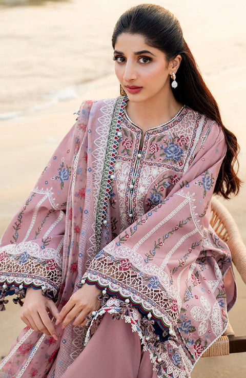Jazmin - Shahkaar Luxury Eid Lawn'25 By Jazmin Embroidered Suits Unstitched 3 Piece - Summer Collection - aubranz.com