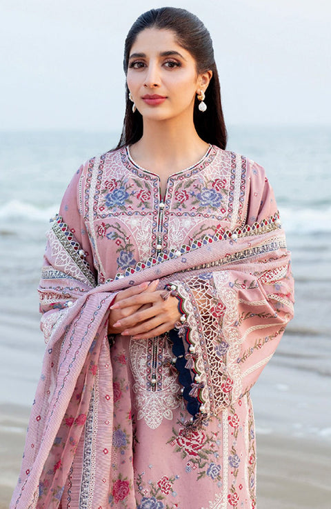 Jazmin - Shahkaar Luxury Eid Lawn'25 By Jazmin Embroidered Suits Unstitched 3 Piece - Summer Collection - aubranz.com