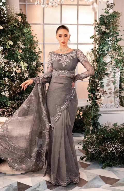 Mariab - Unstitched Mbroidered Wedding Edition'24 By Maria B Formal Suit Unstitched 3 Piece - aubranz.com