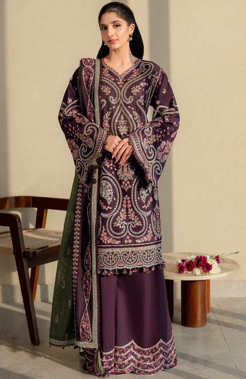 Jazmin - Shahkaar Luxury Eid Lawn'25 By Jazmin Embroidered Suits Unstitched 3 Piece - Summer Collection - aubranz.com