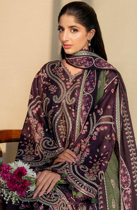 Jazmin - Shahkaar Luxury Eid Lawn'25 By Jazmin Embroidered Suits Unstitched 3 Piece - Summer Collection - aubranz.com