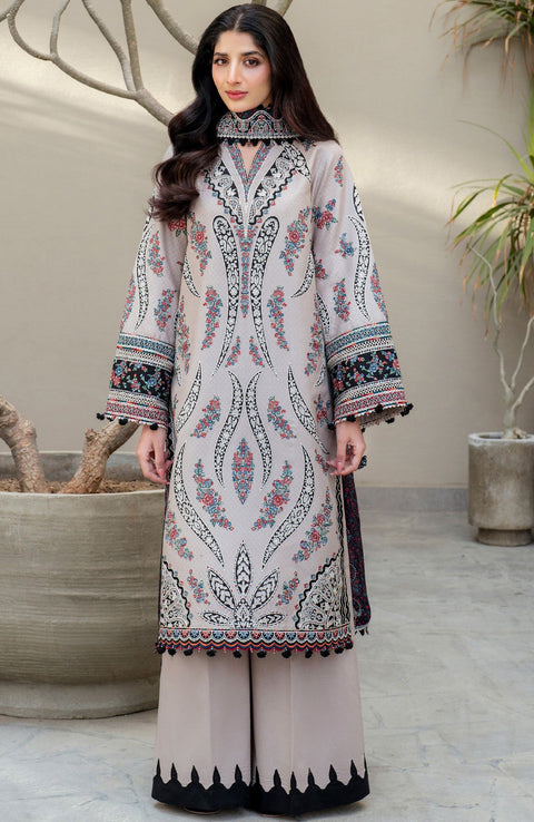 Jazmin - Shahkaar Luxury Eid Lawn'25 By Jazmin Embroidered Suits Unstitched 3 Piece - Summer Collection - aubranz.com