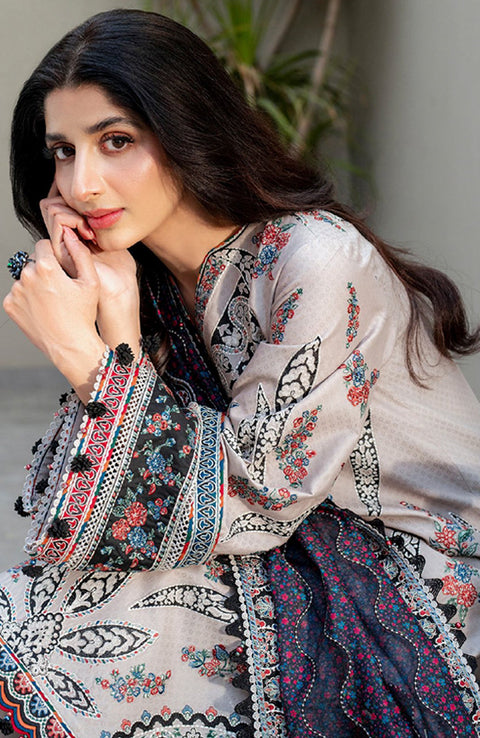 Jazmin - Shahkaar Luxury Eid Lawn'25 By Jazmin Embroidered Suits Unstitched 3 Piece - Summer Collection - aubranz.com