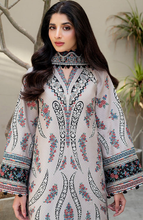Jazmin - Shahkaar Luxury Eid Lawn'25 By Jazmin Embroidered Suits Unstitched 3 Piece - Summer Collection - aubranz.com
