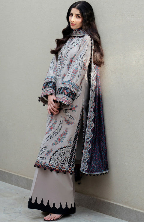 Jazmin - Shahkaar Luxury Eid Lawn'25 By Jazmin Embroidered Suits Unstitched 3 Piece - Summer Collection - aubranz.com