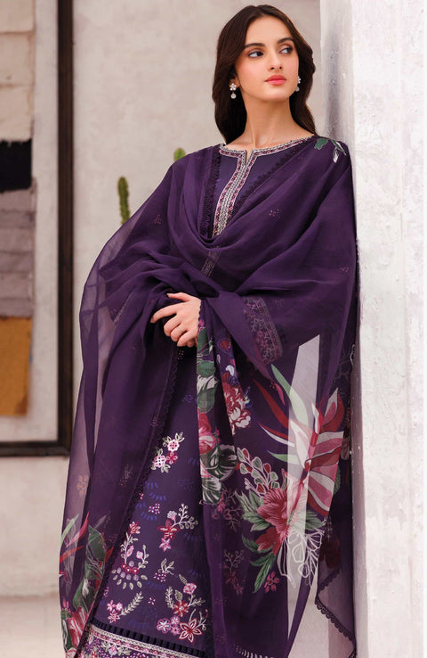 Farasha - Bahar Collection'25 By Farasha Embroidered Lawn Suit Unstitched 3 Piece - Summer Collection - aubranz.com