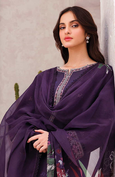 Farasha - Bahar Collection'25 By Farasha Embroidered Lawn Suit Unstitched 3 Piece - Summer Collection - aubranz.com