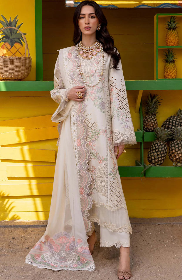 SUITS UNSTITCHED 3 PIECE - SUMMER COLLECTIONSKU#SS2- SAIRA SHAKIRA LAWN'25 EMBROIDERED