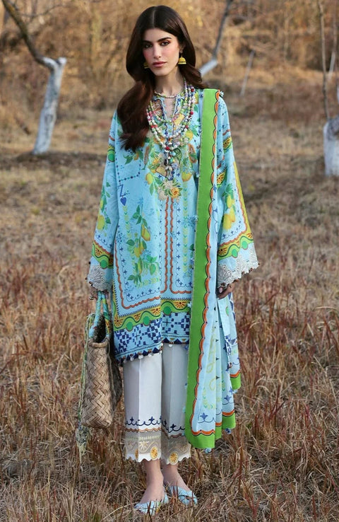 Zaha - Neelum Lawn'25 by Zaha Embroidered Suit Unstitched 3 piece - Summer Collection - aubranz.com