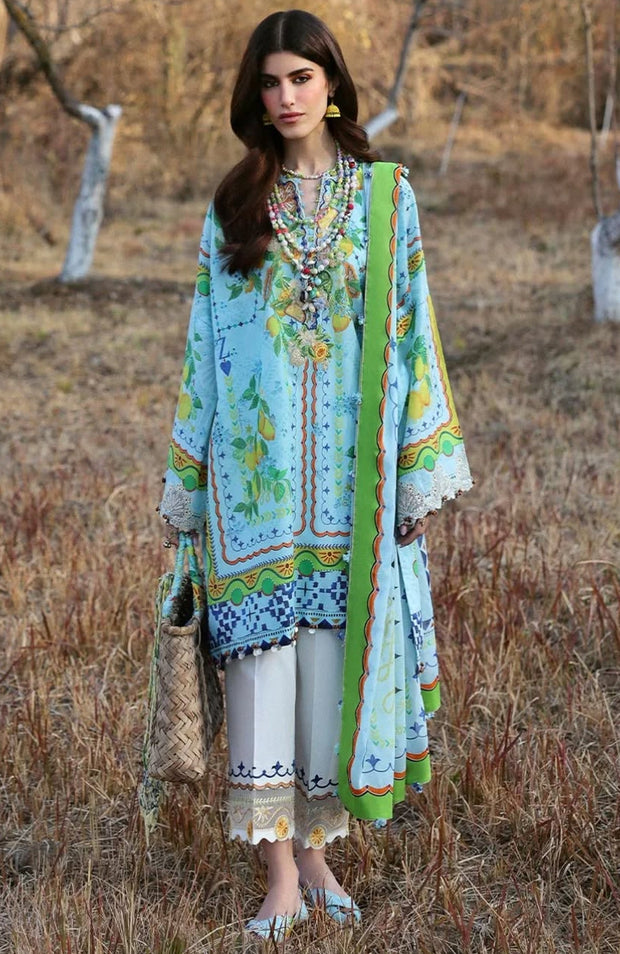 Zaha - Neelum Lawn'25 by Zaha Embroidered Suit Unstitched 3 piece - Summer Collection - aubranz.com