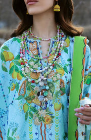 Zaha - Neelum Lawn'25 by Zaha Embroidered Suit Unstitched 3 piece - Summer Collection - aubranz.com
