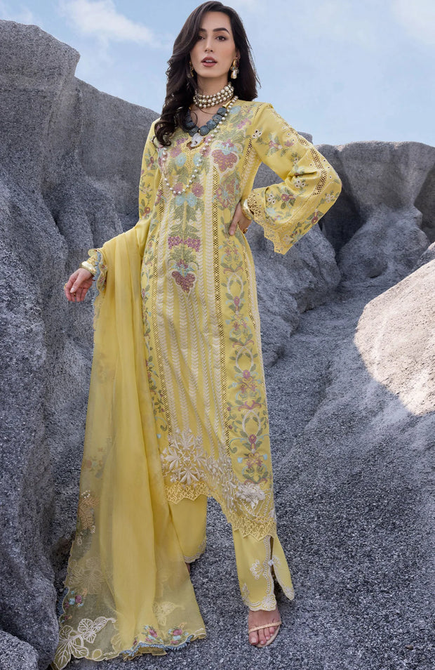 SUITS UNSTITCHED 3 PIECE - SUMMER COLLECTIONSKU#SS9 SAIRA SHAKIRA LAWN'25 EMBROIDERED