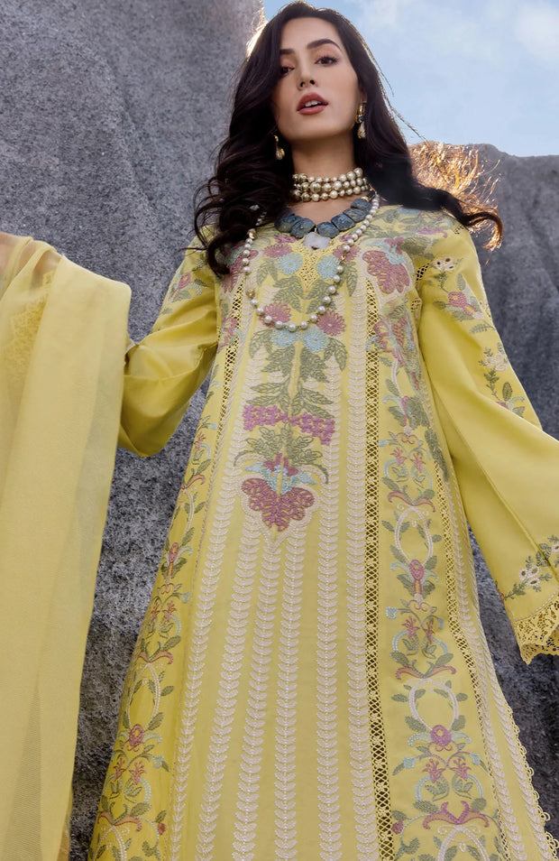 SUITS UNSTITCHED 3 PIECE - SUMMER COLLECTIONSKU#SS9 SAIRA SHAKIRA LAWN'25 EMBROIDERED