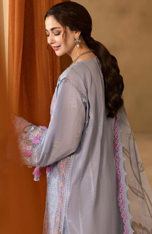 Saira_Rizwan - Saira Rizwan Luxury Lawn'25 Embroidered Suits unstitched 3 Piece - Summer Collection - aubranz.com