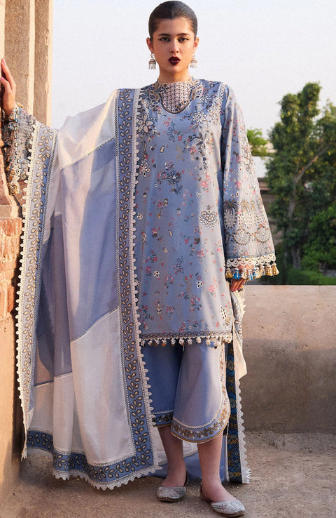 Hussainrehar - Hussain Rehar Nirmal Spring Summer'25 Embroidered Lawn Suits Unstitched 3 Piece Summer Collection - aubranz.com