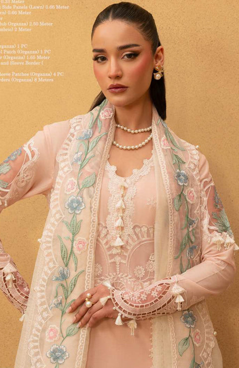 Saira_Rizwan - Saira Rizwan Luxury Lawn'25 Embroidered Suits unstitched 3 Piece - Summer Collection - aubranz.com