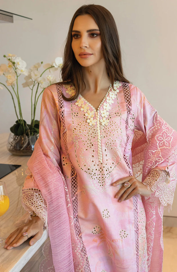 SKU#RR3- CARNATION LAWN'25 BY RANG RASIYA EMBROIDERED SUITS UNSTITCHED 3 PIECE - SUMMER COLLECTION