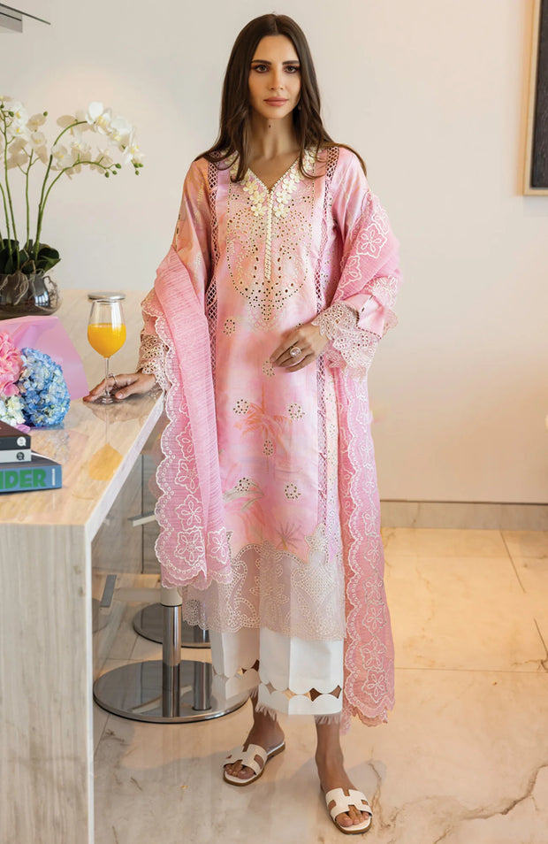 SKU#RR3- CARNATION LAWN'25 BY RANG RASIYA EMBROIDERED SUITS UNSTITCHED 3 PIECE - SUMMER COLLECTION