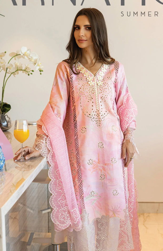 SKU#RR3- CARNATION LAWN'25 BY RANG RASIYA EMBROIDERED SUITS UNSTITCHED 3 PIECE - SUMMER COLLECTION