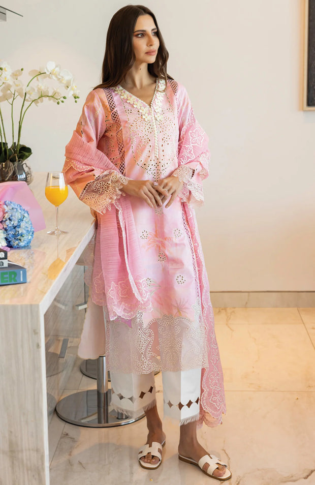 SKU#RR3- CARNATION LAWN'25 BY RANG RASIYA EMBROIDERED SUITS UNSTITCHED 3 PIECE - SUMMER COLLECTION