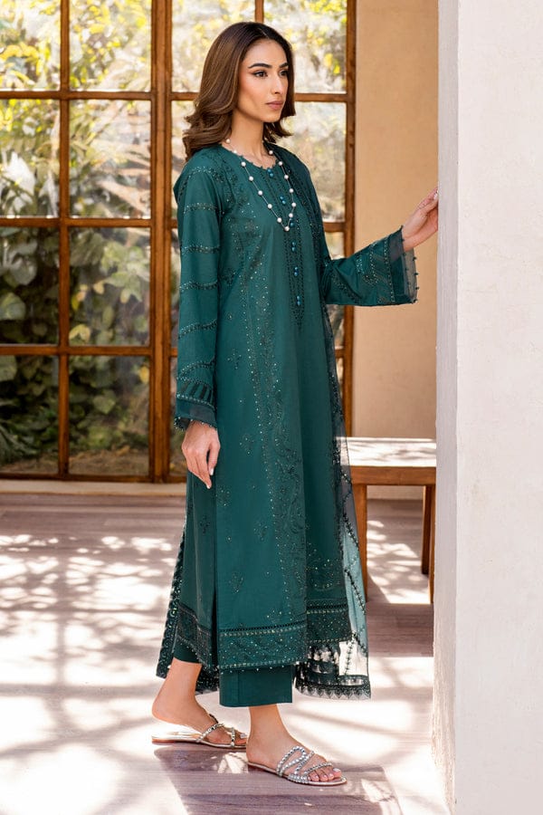 Guzel Hand-Embellished Green Tunic with Pearl & Bead Work aubranz.com