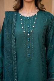 Guzel Hand-Embellished Green Tunic with Pearl & Bead Work aubranz.com