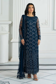 Tawakkal fabrics Luxury Navy Blue A-line Dress with Sequins & Beads aubranz.com