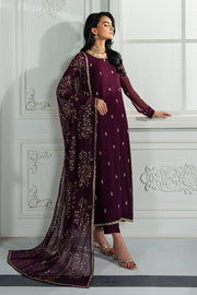Zarif Luxury Maroon Chiffon Suit with Heavily Embellished Dupatta aubranz.com