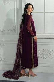 Zarif Luxury Maroon Chiffon Suit with Heavily Embellished Dupatta aubranz.com