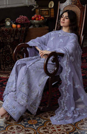 Kahf - Kahf Premium Karandi Chiffon Collection'25 Embroidered Suits Unstitched 6 Piece - Winter Collection - aubranz.com