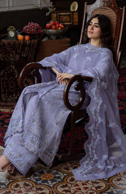 Kahf - Kahf Premium Karandi Chiffon Collection'25 Embroidered Suits Unstitched 6 Piece - Winter Collection - aubranz.com