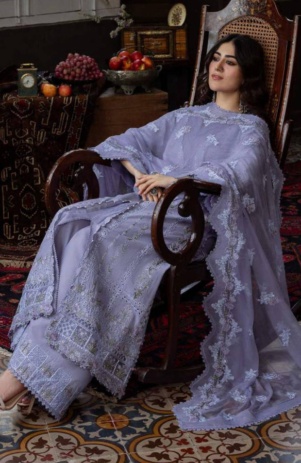 Kahf - Kahf Premium Karandi Chiffon Collection'25 Embroidered Suits Unstitched 6 Piece - Winter Collection - aubranz.com