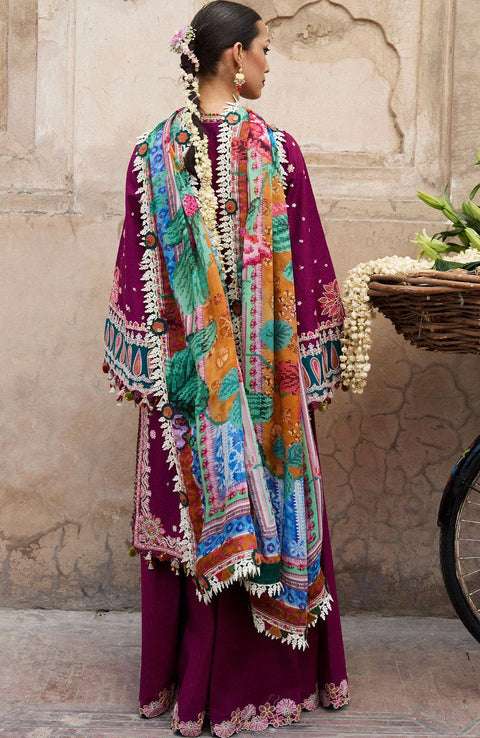Hussainrehar - Hussain Rehar Nirmal Spring Summer'25 Embroidered Lawn Suits Unstitched 3 Piece Summer Collection - aubranz.com