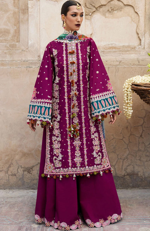 Hussainrehar - Hussain Rehar Nirmal Spring Summer'25 Embroidered Lawn Suits Unstitched 3 Piece Summer Collection - aubranz.com