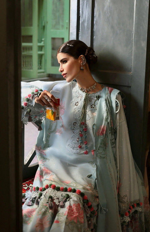 Zaha - Zaha festive Spring Summer'25 Embroidered Lawn Suits Unstitched 3 Piece - Summer Collection - aubranz.com