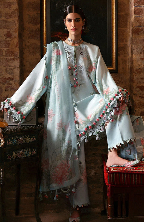 Zaha - Zaha festive Spring Summer'25 Embroidered Lawn Suits Unstitched 3 Piece - Summer Collection - aubranz.com