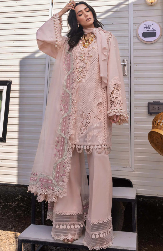 SUITS UNSTITCHED 3 PIECE - SUMMER COLLECTIONSKU#SS5 SAIRA SHAKIRA LAWN'25 EMBROIDERED