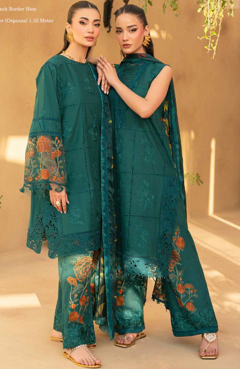 Saira_Rizwan - Saira Rizwan Luxury Lawn'25 Embroidered Suits unstitched 3 Piece - Summer Collection - aubranz.com