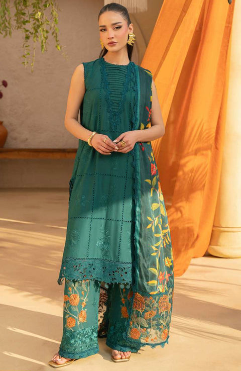 Saira_Rizwan - Saira Rizwan Luxury Lawn'25 Embroidered Suits unstitched 3 Piece - Summer Collection - aubranz.com