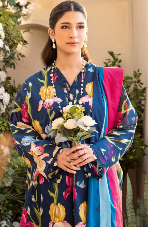 Mariab - M Basic Elaheh Lawn'25 By Maria B Printed Suits Unstitched 3 Piece - Summer Collection - aubranz.com