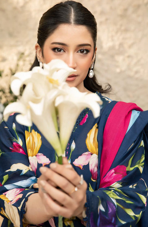 Mariab - M Basic Elaheh Lawn'25 By Maria B Printed Suits Unstitched 3 Piece - Summer Collection - aubranz.com