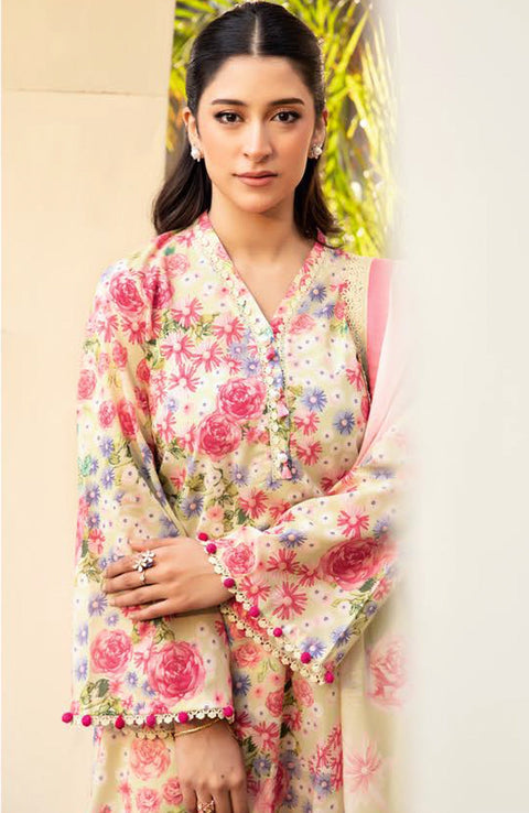 Mariab - M Basic Elaheh Lawn'25 By Maria B Printed Suits Unstitched 3 Piece - Summer Collection - aubranz.com