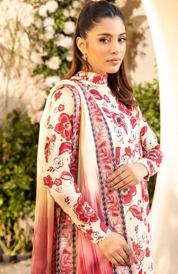 Mariab - M Basic Elaheh Lawn'25 By Maria B Printed Suits Unstitched 3 Piece - Summer Collection - aubranz.com