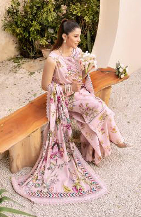 Mariab - M Basic Elaheh Lawn'25 By Maria B Printed Suits Unstitched 3 Piece - Summer Collection - aubranz.com