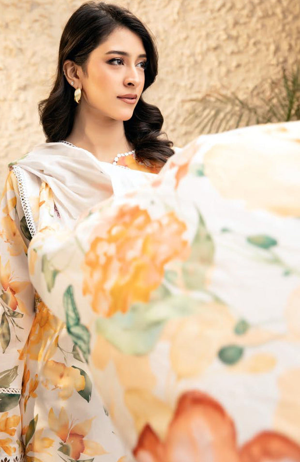 Mariab - M Basic Elaheh Lawn'25 By Maria B Printed Suits Unstitched 3 Piece - Summer Collection - aubranz.com