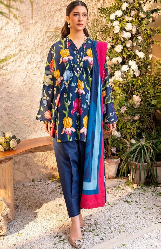 Mariab - M Basic Elaheh Lawn'25 By Maria B Printed Suits Unstitched 3 Piece - Summer Collection - aubranz.com